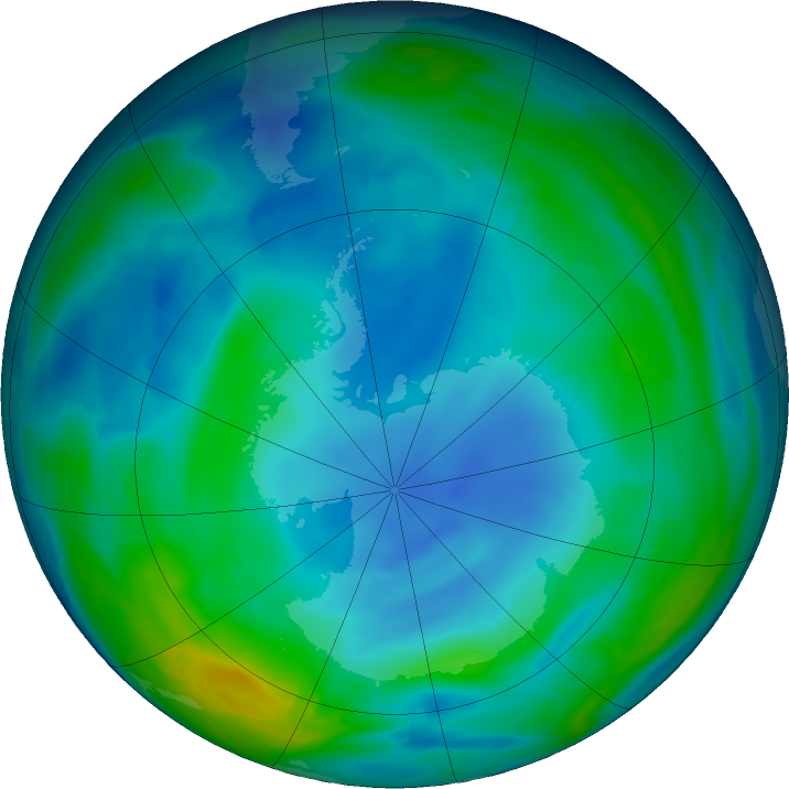 Antarctic ozone map for 11 June 2022